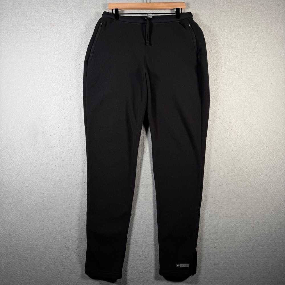 REI Men's‎ Fleece Pants Black Size L Zip Ankle Pockets Drawstring Slim Comfort